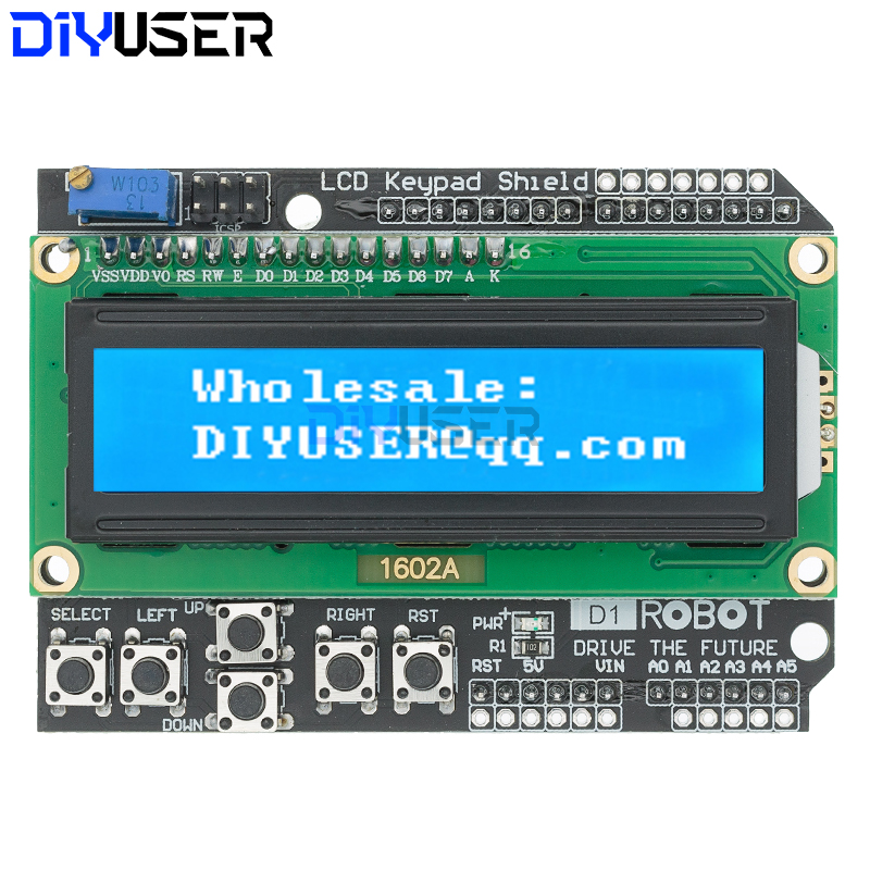 DIYUSER 1602 LCD Keypad Shield - Lcd 1602 评论和价格