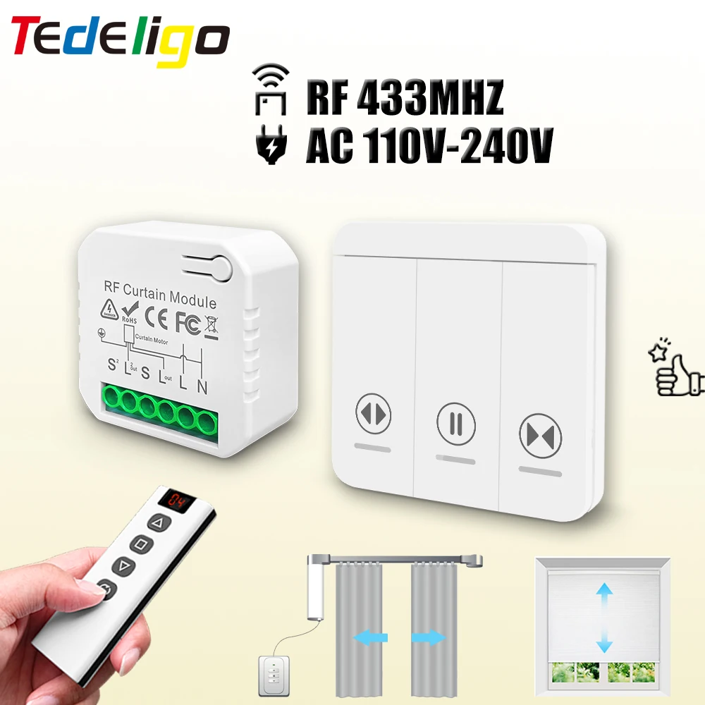 433 MHz RF Curtain Switch Modu - Ir Remote Module 评论和价格