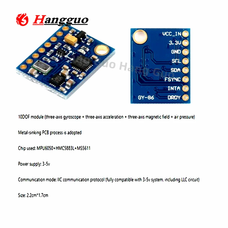 GY-86 10DOF MS5611 HMC5883L MP - Mpu6050 评论和价格